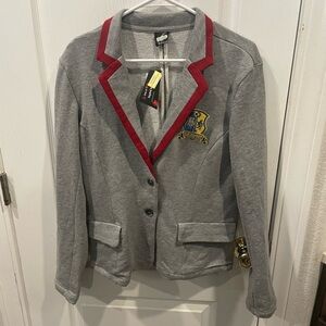 Beetlejuice blazer & plaid pleated skirt